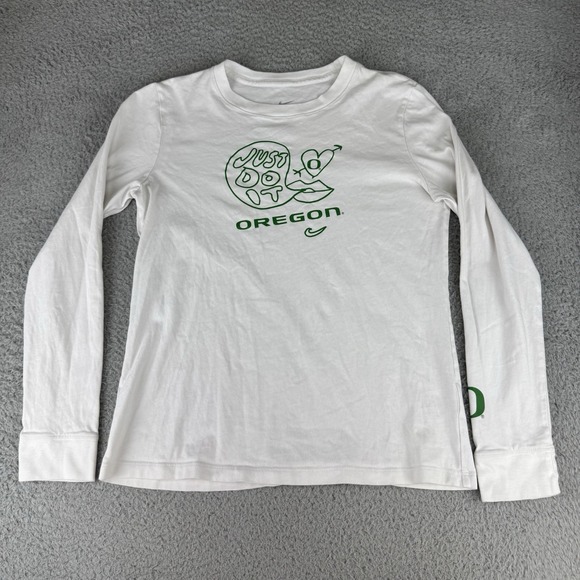 Nike University Of Oregon‎ Ducks Long Sleeve Shirt Womens Size Small Just Do It - Picture 1 of 9